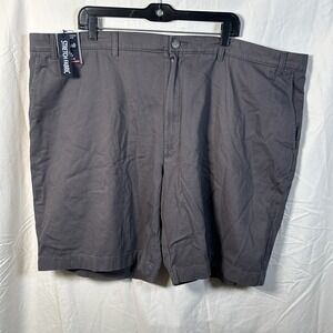 Roundtree& Yorke Big Men Grey Size 46 Shorts 9inch Inseam Flat Front Stretch NWT
